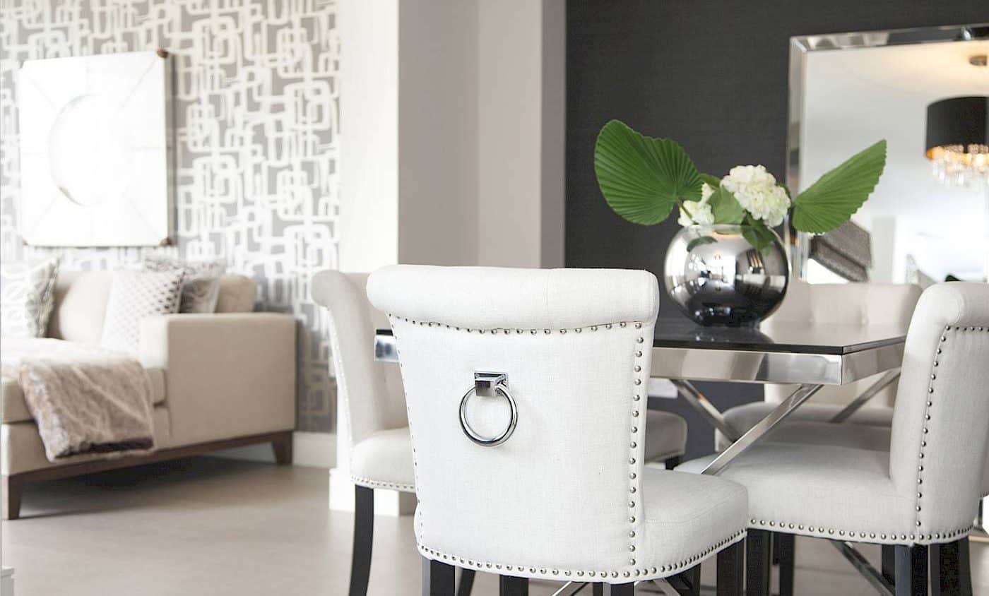 white dining chairs and high quality finish in fernagair new house style