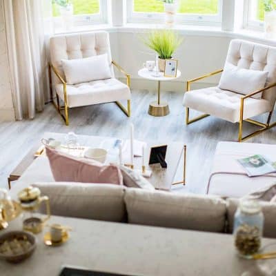 living room in great glen hall showhome of the year