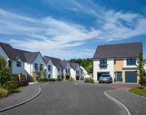 Street scene of a Robertson Homes development