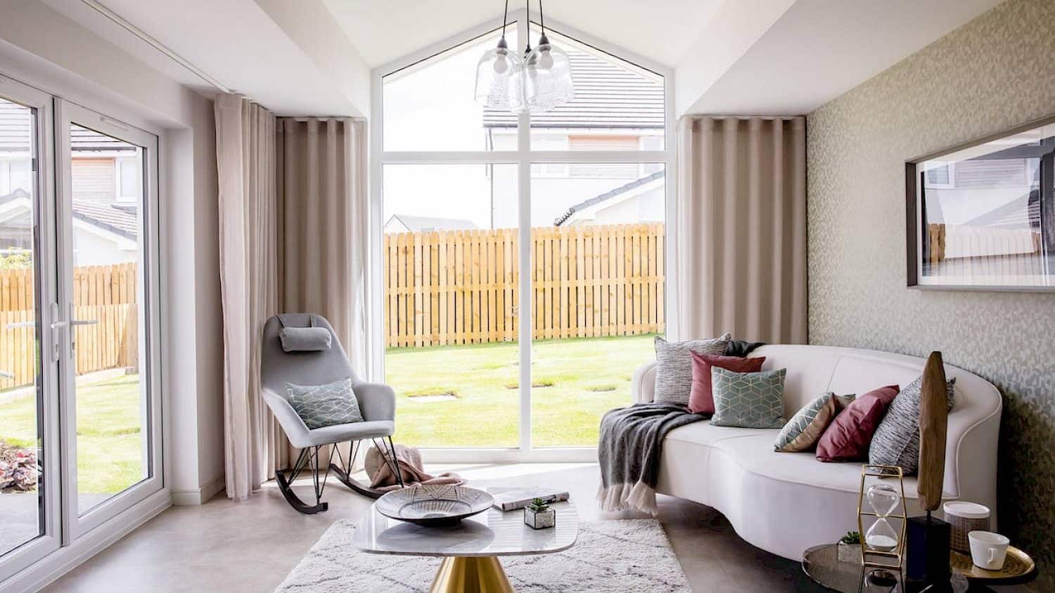 luxurious willow garden room with rocking chair