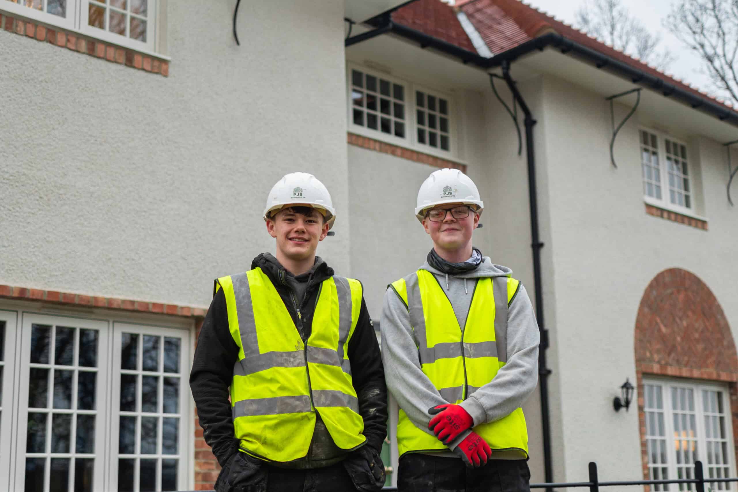 Mackenzie Armstrong (left) and Ethan Slack are the first two apprentices from East Durham College's Developing Futures partnership with Robertson Homes
